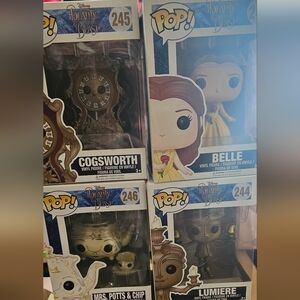 Funko POP! Beauty and the Beast Belle, Cogsworth, Mrs. Potts & Lumiere Set